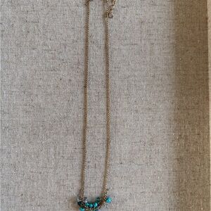 Anthropologie Gold and Turquoise Necklace